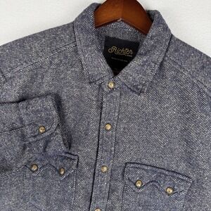 Richter Goods Western Flannel Shirt Shacket Mens 2XL Pearl‎ Snap Sawtooth Cowboy